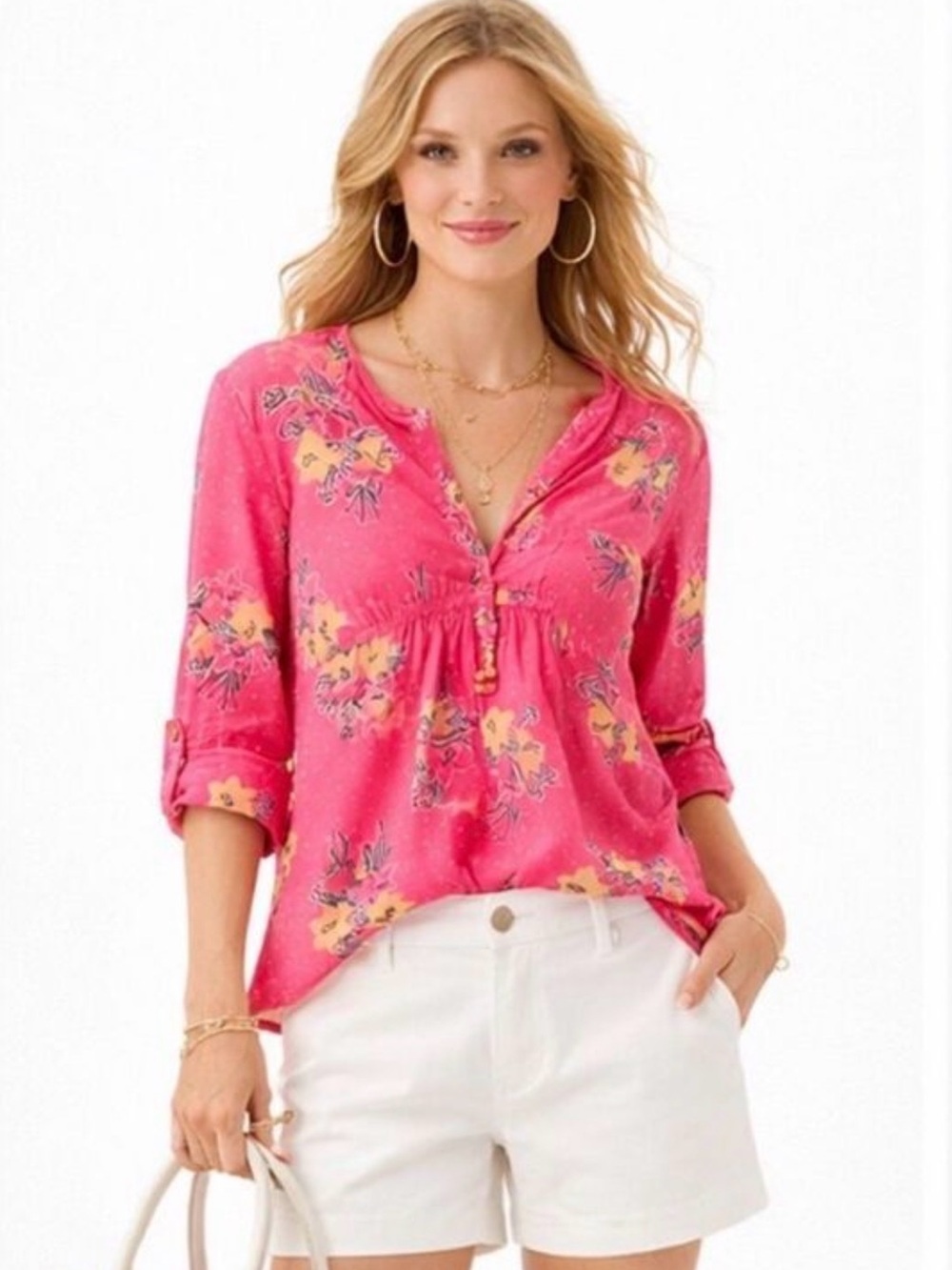Lilly Pulitzer Clementine Top Hottie Pink